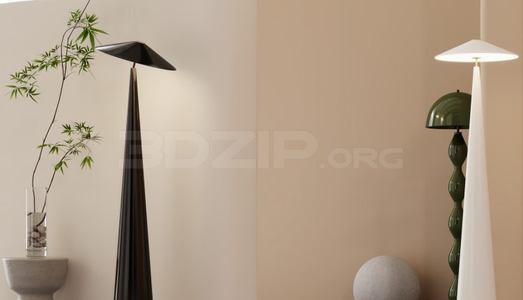 11992. Free 3ds Max Floor Lamp Model Download (2)