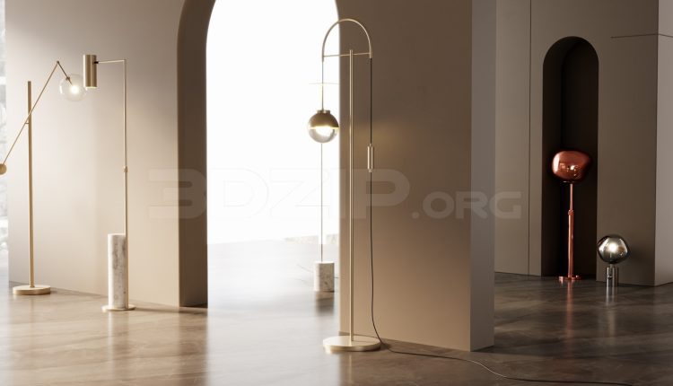 11993. Free 3ds Max Floor Lamp Model Download (2)
