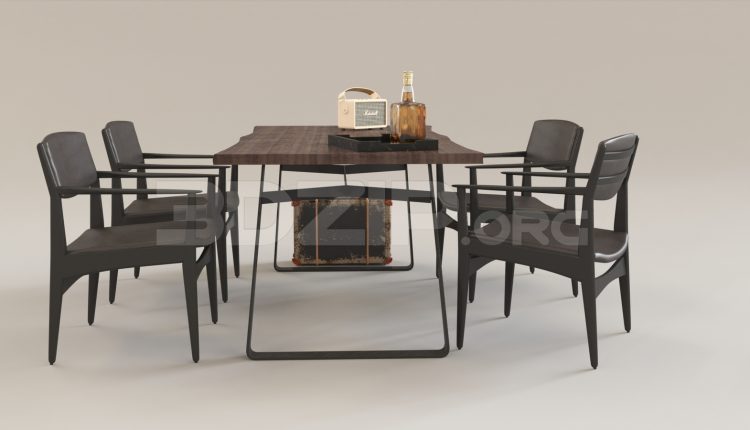15706. Free 3ds Max Dining Table And Chair Model Downloa (1)