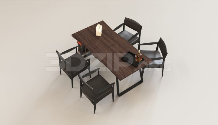 15706. Free 3ds Max Dining Table And Chair Model Downloa (2)
