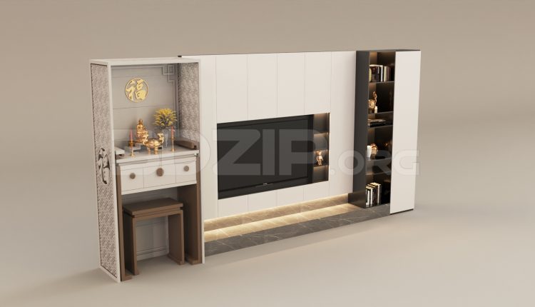 15714. Free 3ds Max Tv Wall Model Download (2)