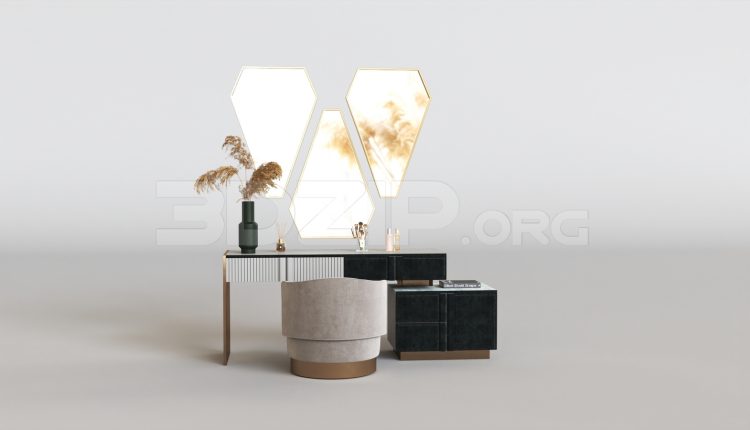 15719. Free 3ds Max Dressing Table Model Download (1)
