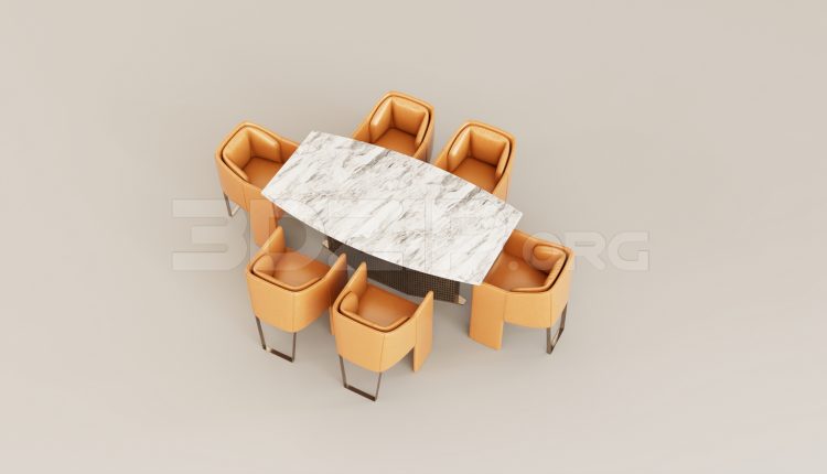 15725. Free 3ds Max Dining Table And Chair Model Download (2)
