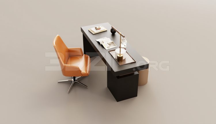 15726. Free 3ds Max Work Desk Model Download (2)