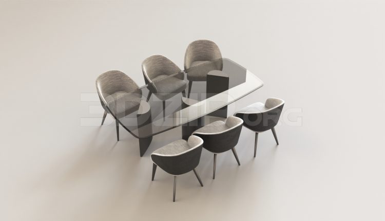 15730. Free 3ds Max Dining Table And Chair Model Download (2)
