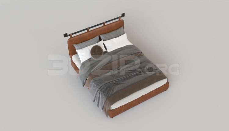 15738. Free 3ds Max Bed Model Download (2)