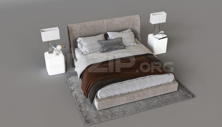 15751. Free 3ds Max Bed Model Download (2)