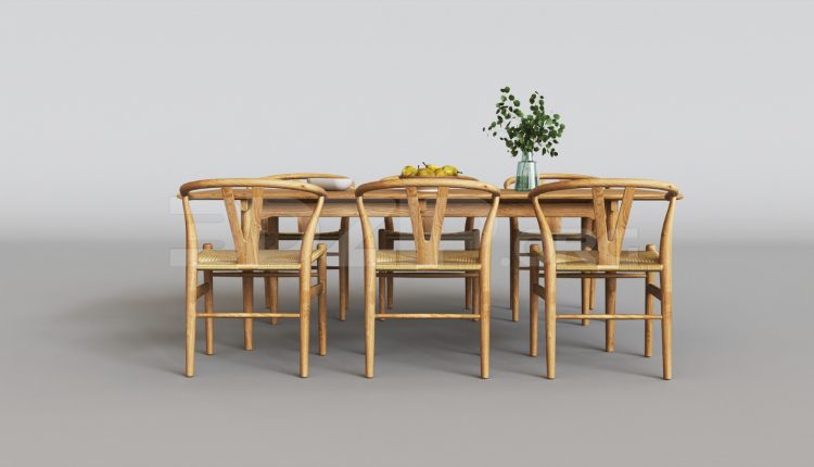 15801. Free 3ds Max Dining Table And Chair Model Download (1)