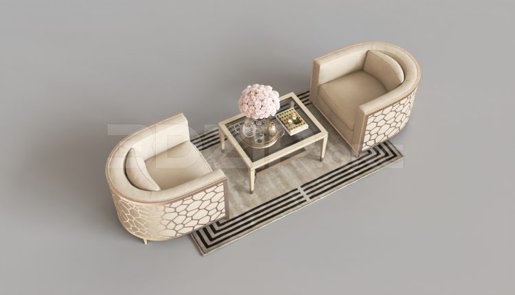 15816. Free 3ds Max Armchair Model Download (2)