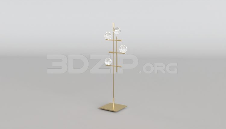 15824. Free 3ds Max Floor Lamp Model Download (1)