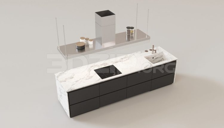 15827. Free 3ds Max Kitchen Island Model Download (2)