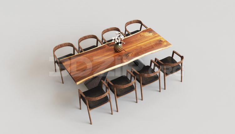 15830. Free 3ds Max Dining Table And Chair Model Download (2)