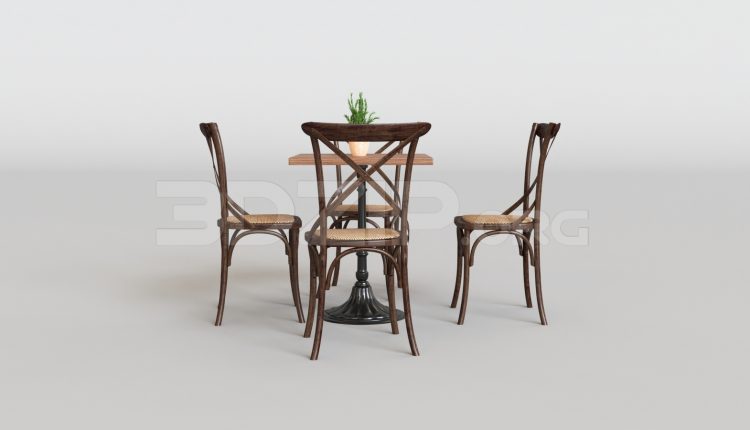 15831. Free 3ds Max Table And Chair Model Download (1)