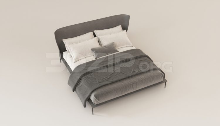 15835. Free 3ds Max Bed Model Download (2)