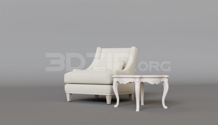 15837. Free 3ds Max Armchair Model Download (1)