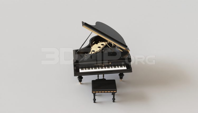 15857. Free 3ds Max Piano Model Download (2)