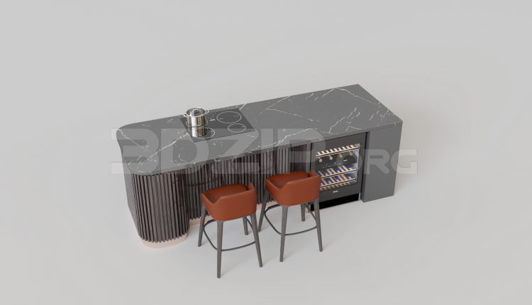 15886. Free 3ds Max Kitchen Island Model Download (2)
