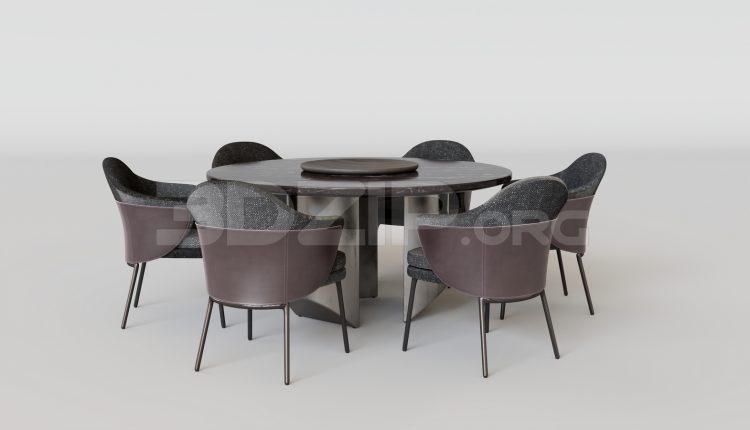15888. Free 3ds Max Dining Table And Chair Model Download (1)