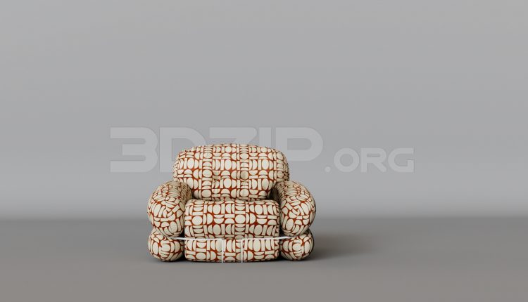 15895. Free 3ds Max Armchair Model Download (1)