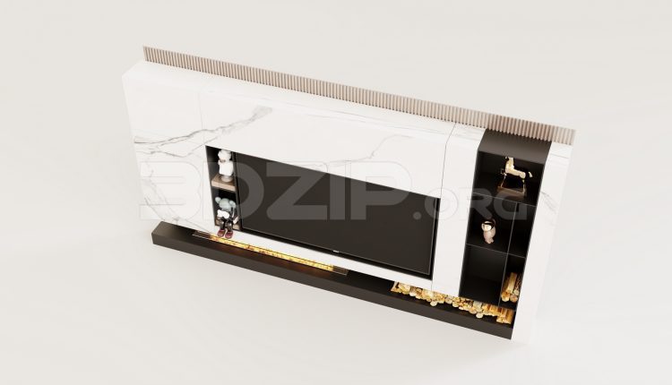 15906. Free 3ds Max Tv Wall Model Download (2)