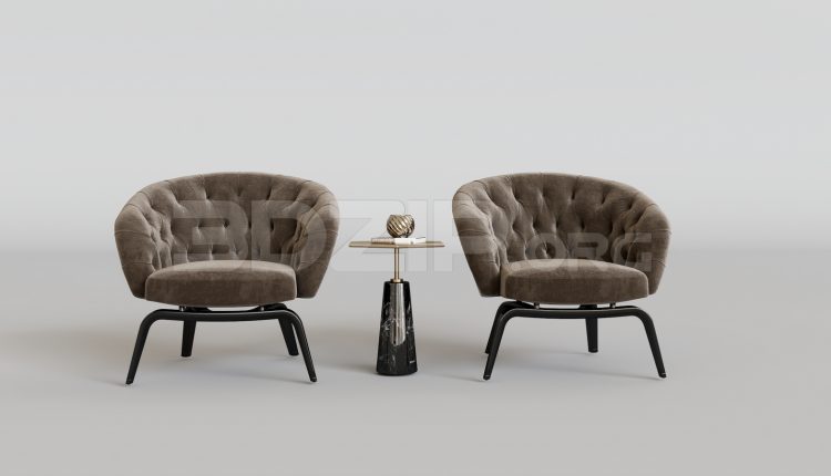 15913. Free 3ds Max Armchair Model Download (1)