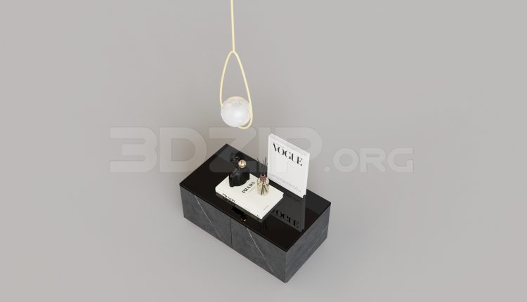 15966. Free 3ds Max Bedside Table Model Download (2)
