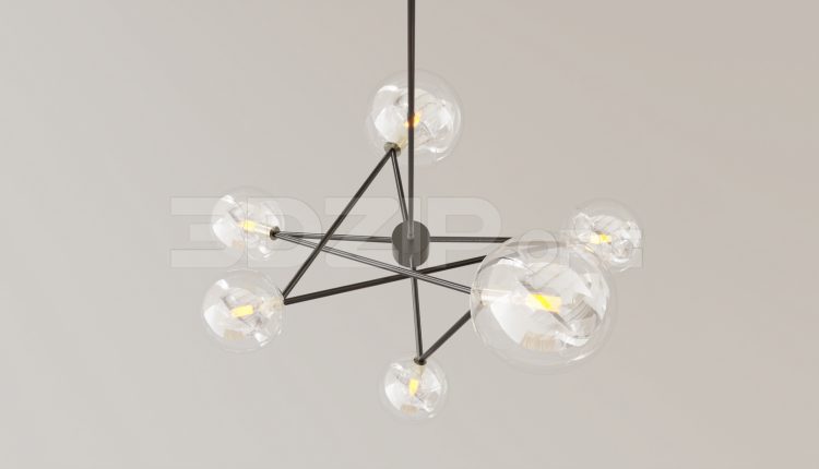 15967. Free 3ds Max Ceiling Light Model Download (2)