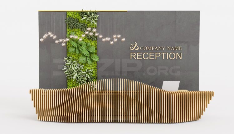 20001. Free 3ds Max Reception Desk Model Download (1)