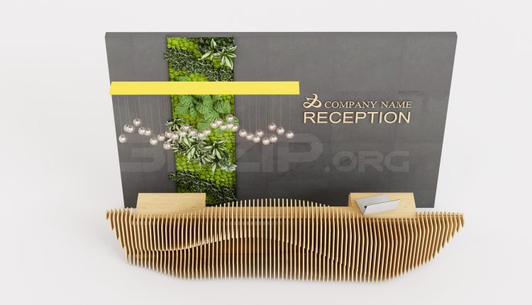 20001. Free 3ds Max Reception Desk Model Download (2)