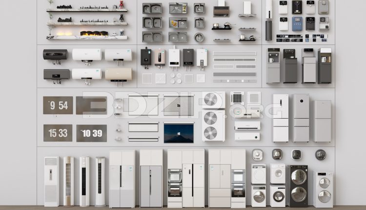 20025. Free 3ds Max Modern Household Appliances Models Download (1)