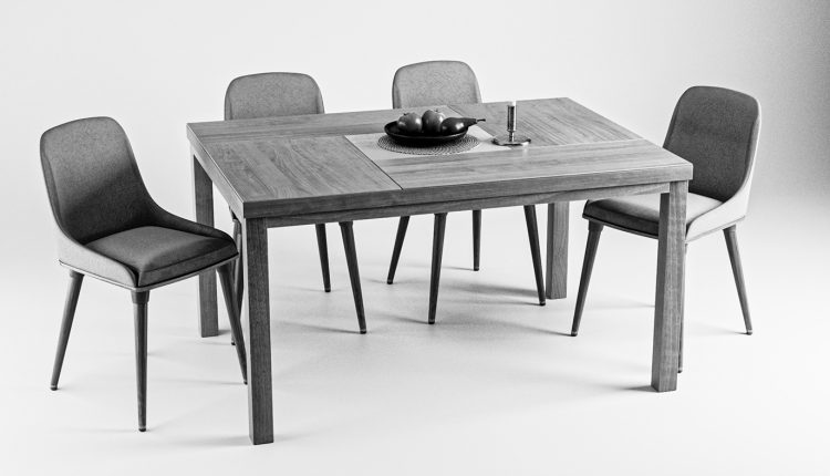 Free 3d Model Chair And Table Free 3d Model By Sebastian Medrano (2)