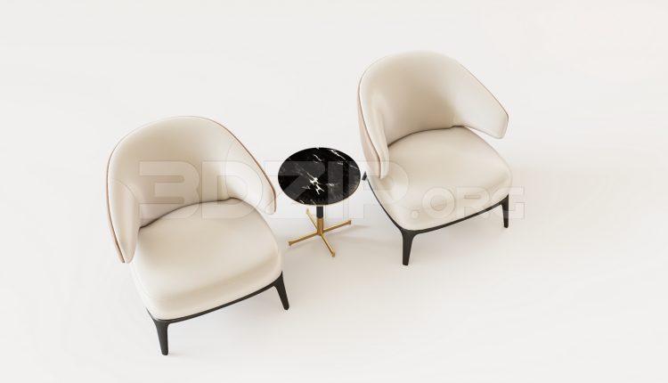 16004. Free 3ds Max Armchair Model Download (2)