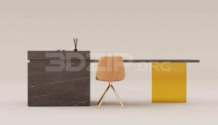 16009. Free 3ds Max Kitchen Island Model Download (1)