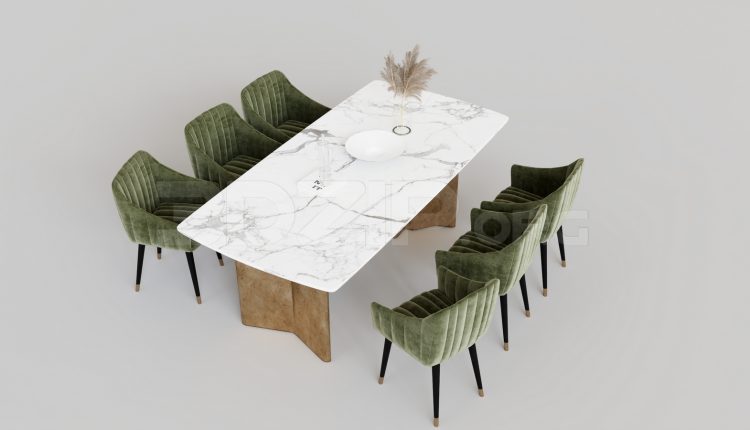16024. Free 3ds Max Dining Table And Chair Model Download (2)