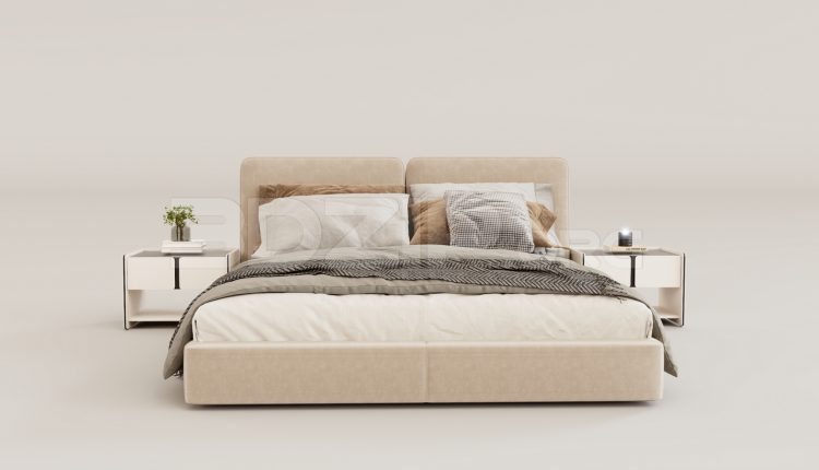 16050. Free 3ds Max Bed Model Download (1)