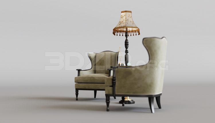 16078. Free 3ds Max Armchair Model Download (1)