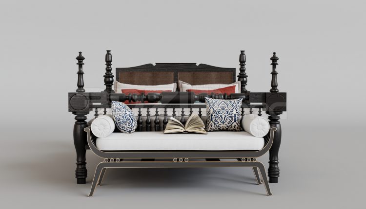 16079. Free 3ds Max Bed Model Download (1)
