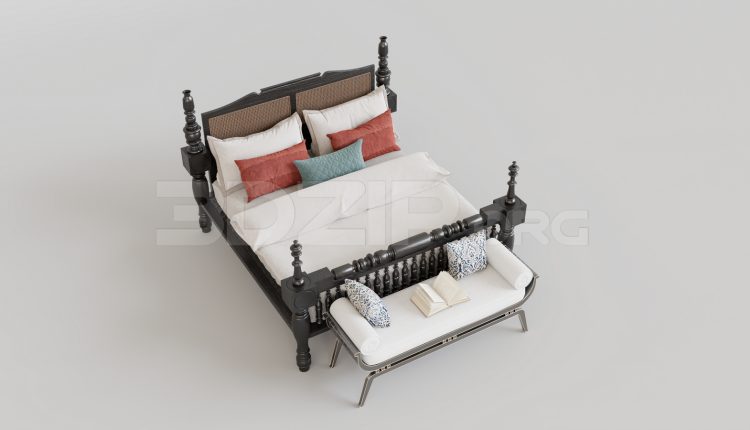 16079. Free 3ds Max Bed Model Download (2)