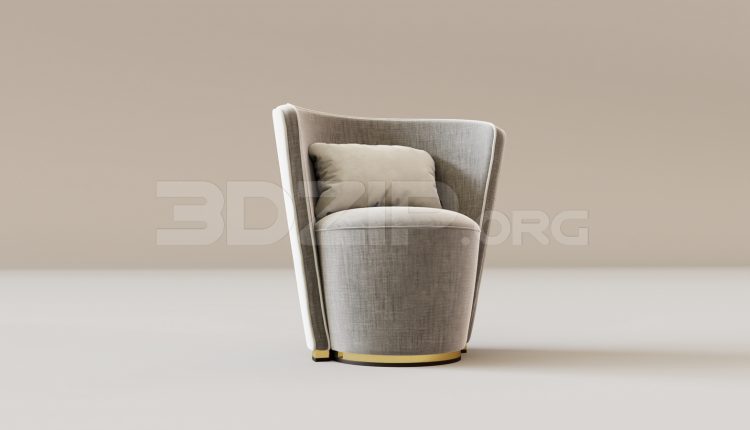 16089. Free 3ds Max Armchair Model Download (1)
