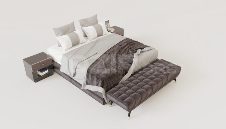 16090. Free 3ds Max Bed Model Download (2)