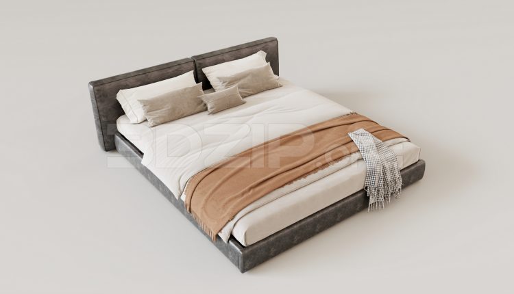 16096. Free 3ds Max Bed Model Download (2)