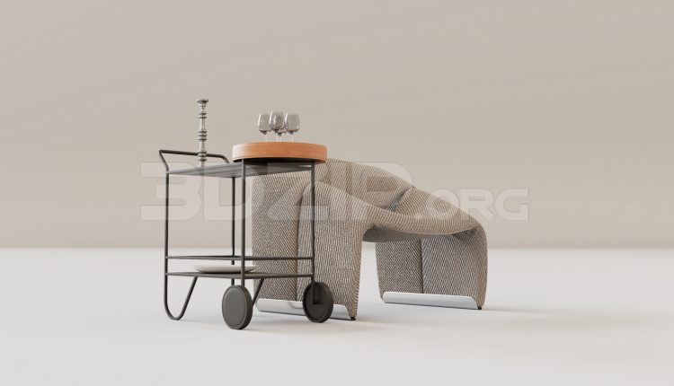 16108. Free 3ds Max Armchair Model Download (1)