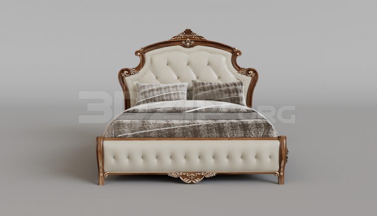 16114. Free 3ds Max Bed Model Download (1)
