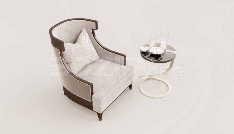 16142. Free 3ds Max Armchair Model Download (2)