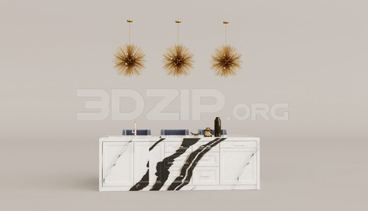 16143. Free 3ds Max Kitchen Island Model Download (1)