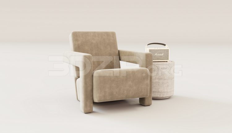 16152. Free 3ds Max Armchair Model Download (1)