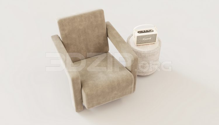 16152. Free 3ds Max Armchair Model Download (2)