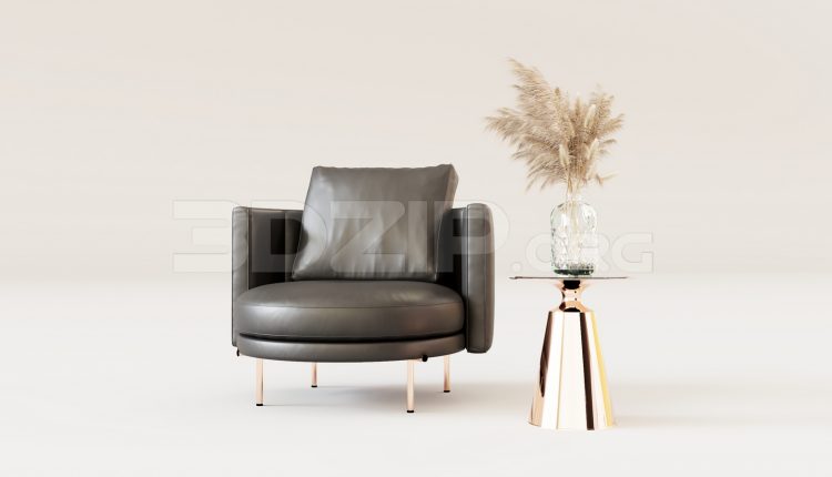 16159. Free 3ds Max Armchair Model Download (1)