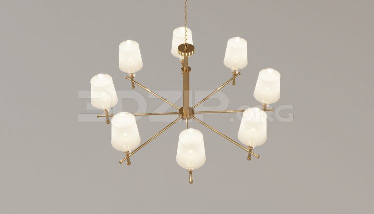 16173. Free 3ds Max Ceiling Light Model Download (2)