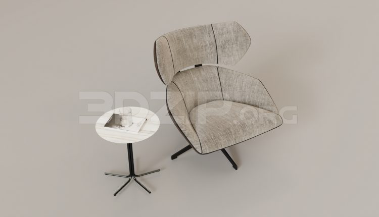 16183. Free 3ds Max Armchair Model Download (2)